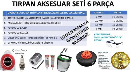 Tırpan Bakım Ve Çalışma Seti-Başlık-Misina-Gözlük-Gress-Buji ....