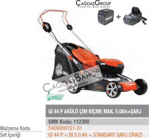 Gİ44P Akülü Çim Biçme Makinesi 5.0 AH Akü + Şarj Aleti