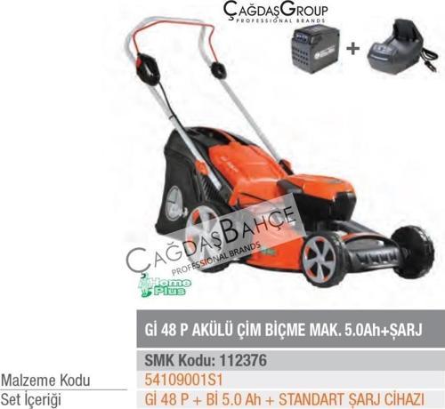 Gİ48P Akülü Çim Biçme Makinesi 5.0 AH Akü+ Şarj Cihazı