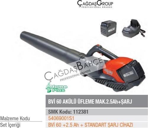BVİ60 Akülü Üfleme Makinesi 2.5 AH Akü + Şarj Aleti