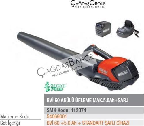 BVİ60 Akülü Üfleme Makinesi 5.0 AH Akü + Şarj Aleti