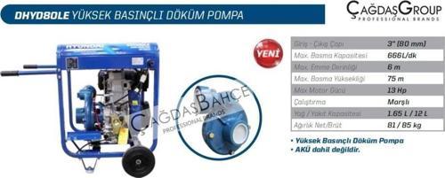 DHYD80LE 3 İNCH DİZEL MARŞLI YÜKSEK BASINÇ SU MOTORU DÖKÜM POMPA