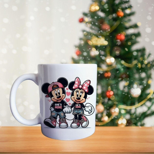 Sevgililer Günü Mickey Mouse Temalı Porselen Kupa
