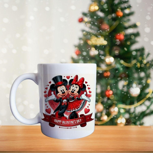Sevgililer Günü Mickey Mouse Temalı Porselen Kupa