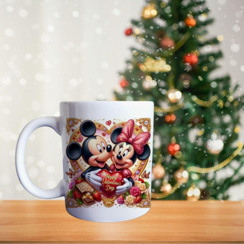Mickey Ve Minnie Mouse Aşkı Temalı Porselen Kupa