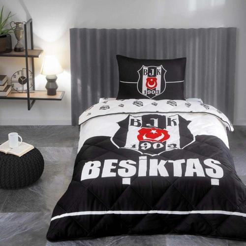 - Beşiktaş Logo Lisanslı Tek Kişilik Yastık Yorgan Seti