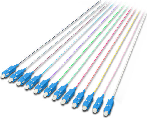 Digitus SC/PC Fiber PigTail, Semi Tight Buffer, 9/125 µ DIN IEC 304 renk kodlu, singlemode, uzunluk 2 metre, Class OS1, 