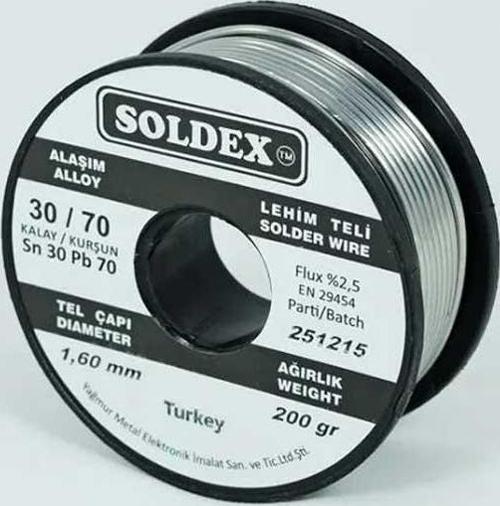 30-70 Lehim Teli 200 Gr 1,6 mm Sn:30 - Pb:70 TdrTR