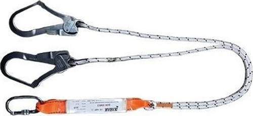 Karam KA341 Çift Kol Şok Emicili Lanyard Statik HalatlıKarabinalı Büyük Kancalı TdrTR