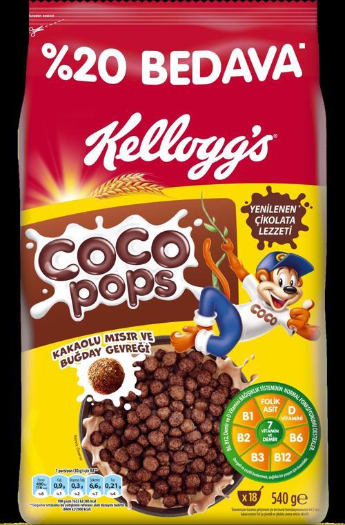 Coco Pops Çikolatalı Buğday Ve Mısır Gevreği 540 Gr, %20 Avantajlı, Lif,demir Ve 6 Vitamin Içerir
