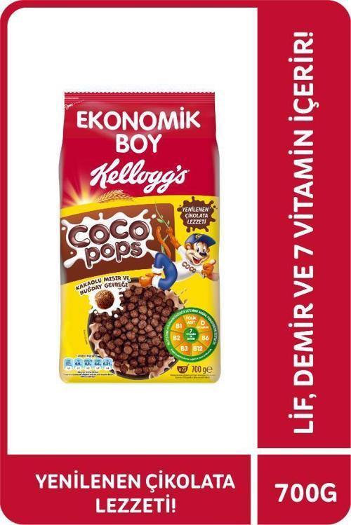 Coco Pops Çikolatalı Buğday ve Mısır Gevreği 700 Gr, Lif,Demir ve 6 Vitamin içerir