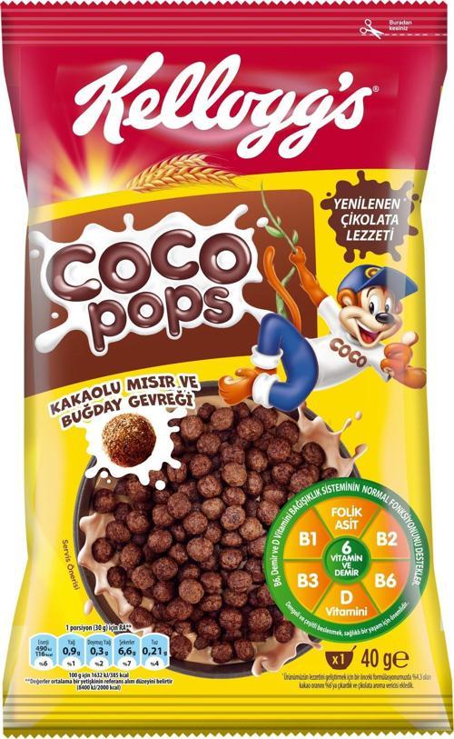 Coco Pops Çikolatalı Buğday Ve Mısır Gevreği 40 Gr, Lif,demir Ve 7 Vitamin Içerir