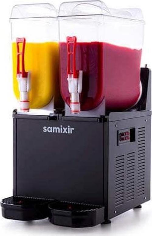 SLUSH24.B Slush Twin, Granita, Meyve Suyu Dispenseri, 12+12 L, Siyah