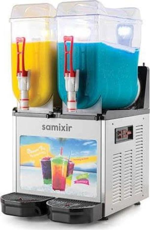 SLUSH24.IA Slush Twin Allure, Granita, Meyve Suyu Dispenseri, 12+12 L, İnox