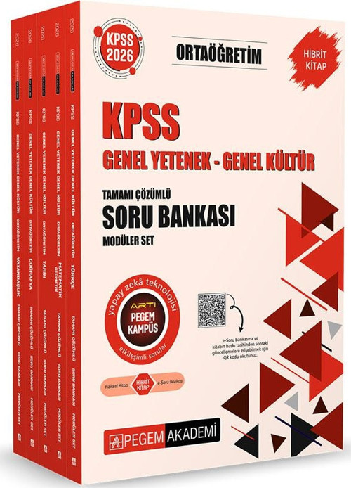 2026 KPSS Genel Yetenek Genel Kültür Ortaöğretim Tamamı Çözümlü Soru Bankası Modüler Set (5 Kitap)