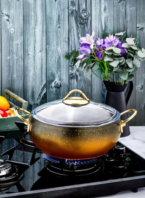 652 RODİ 24 CM DERİN TENCERE GOLD SAP-SİYAH