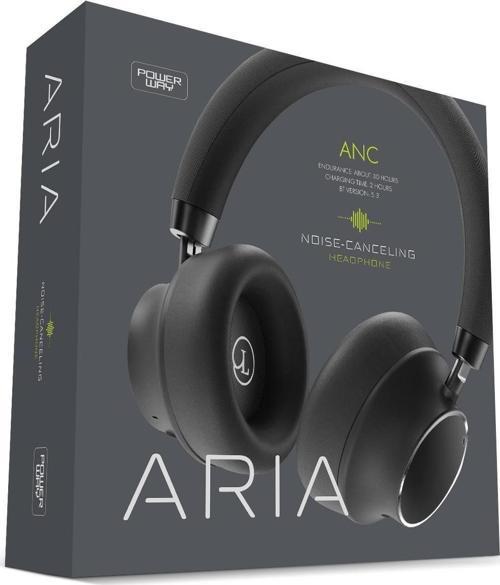 ARIA Kablosuz Bluetooth 5.3 Kulaklık - Hibrit ANC, 30 Saat Pil Ömrü, 44mm Sürücüler, Aux ve Mikrofonlu Siyah 00