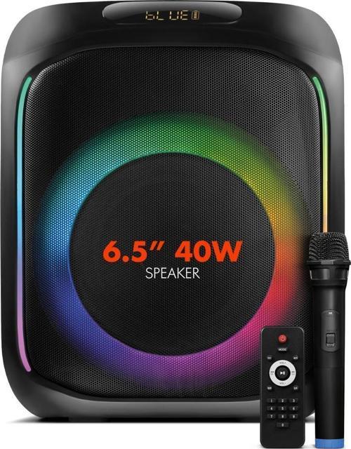MIO Taşınabilir Mikrofonlu 40 W Parti Karaoke Kumandalı Bluetooth Hoparlör Led Işıklı
