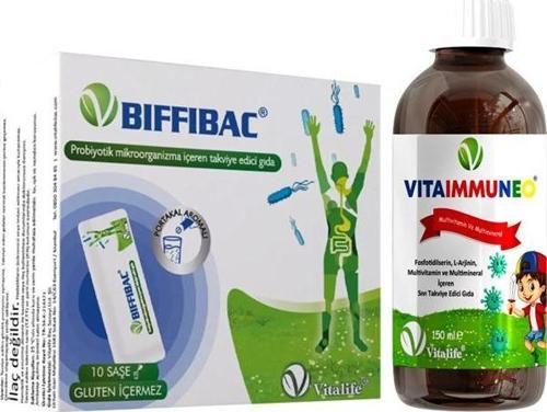 Vitaimmuneo Şurup 150 ml ve Vitalife Biffibac 10 Saşe