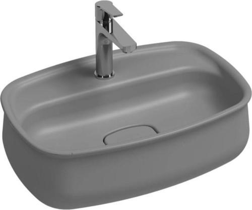 Fluido Tezgah Üzeri Çanak Lavabo 60cm  Bas-Aç Set Stone Grey