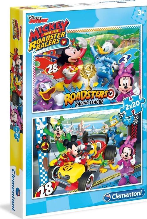 2 Adet 20 Parçalı Disney Mickey Mouse Yapboz Mickey and the Roadster Racers Puzzle 3 Yaş ve Üzeri