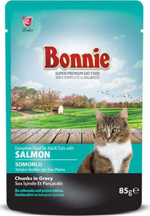 Sos İçinde Et Parçacıklı Somonlu Kedi Yaş Maması 85 Grx6