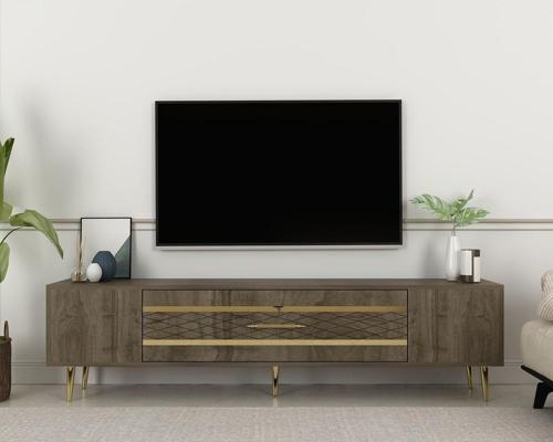 Dekolp2Ct Tv Sehpası Ceviz-Altın