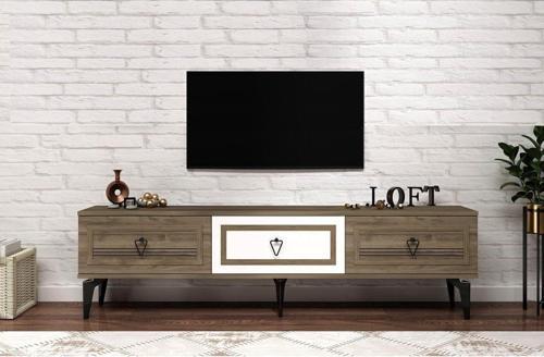 Assya 180 Cm Tv Sehpası (Alt Modül) Ceviz Beyaz
