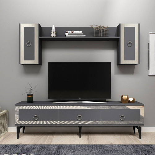 Ponny 180 Cm Tv Ünitesi Antrasit Gümüş