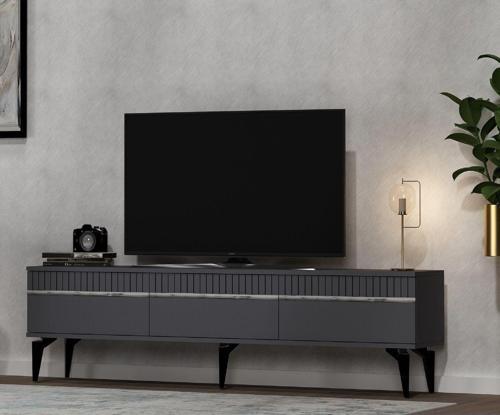 Defne 180 Cm Tv Sehpası (Alt Modül) Antrasit-Gümüş