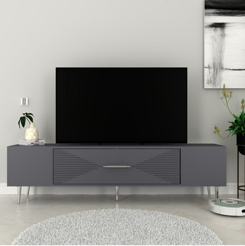 Dekol1Ct Tv Sehpası Antrasit-Gümüş