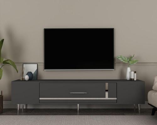 Dekop1Ct Tv Sehpası Antrasit-Gümüş