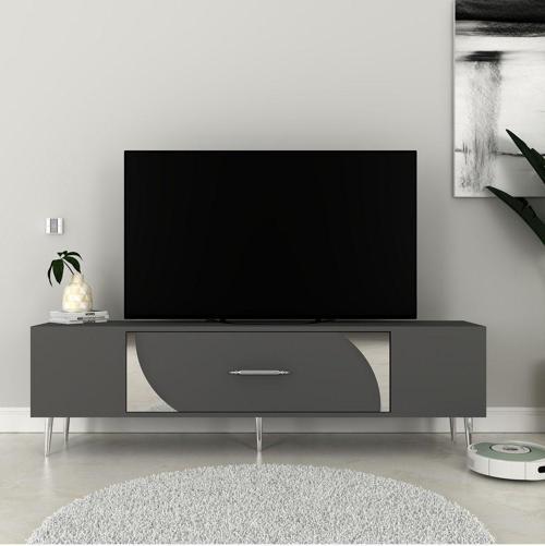 Dekop2Ct Tv Sehpası Antrasit-Gümüş