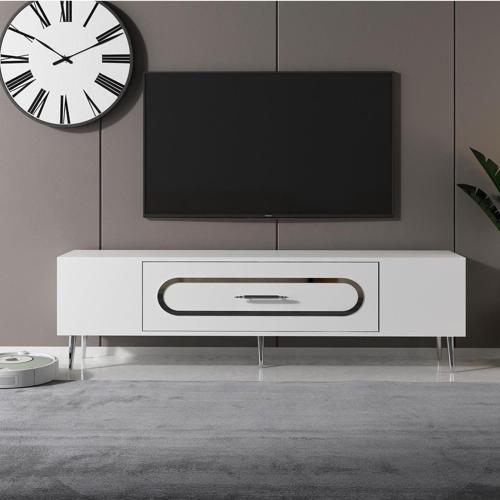 Dekop3Ct Tv Sehpası Beyaz-Gümüş