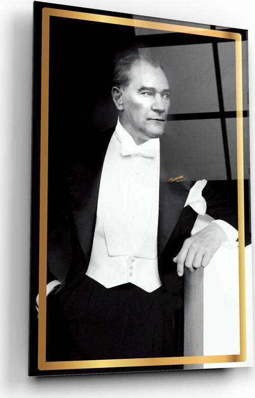 Atatürk Cam Tablo | Hediyelik, Dekoratif, Ofis, Mutfak 