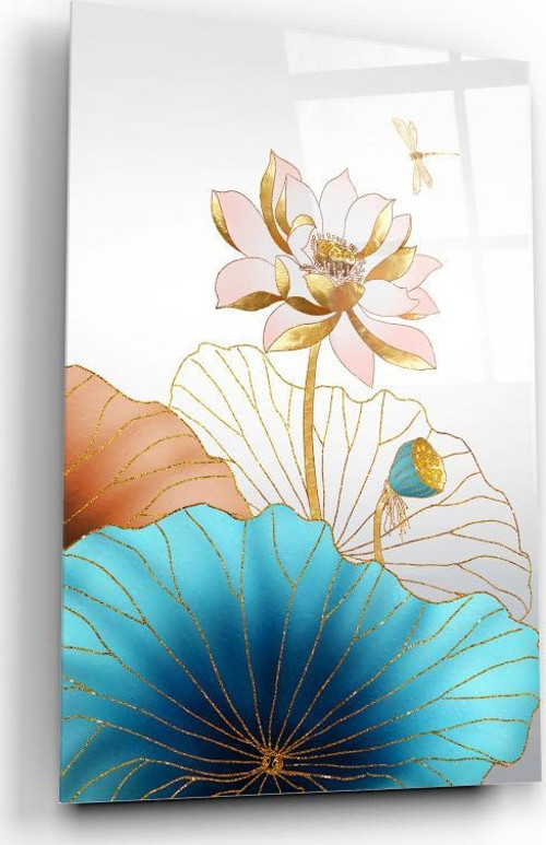 Çiçek Cam Tablo | Hediyelik, Dekoratif, Ofis, Mutfak