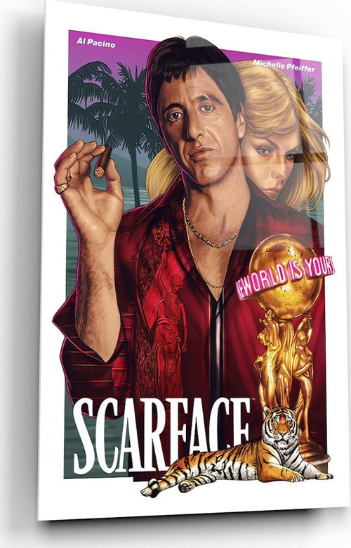Scarface Tony Montana Cam Tablo | Hediyelik, Dekoratif, Ofis, Mutfak
