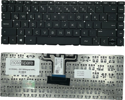 Hp 14-cf0010nt 4RL00EA Uyumlu Laptop Klavye Siyah TR
