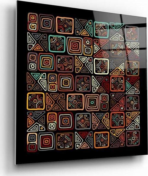 Etnik Desenler Cam Tablo | Hediyelik, Dekoratif, Ofis, Mutfak