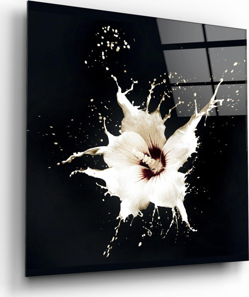 Çiçek Cam Tablo | Hediyelik, Dekoratif, Ofis, Mutfak