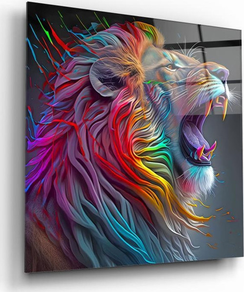 Aslan Cam Tablo | Hediyelik, Dekoratif, Ofis, Mutfak