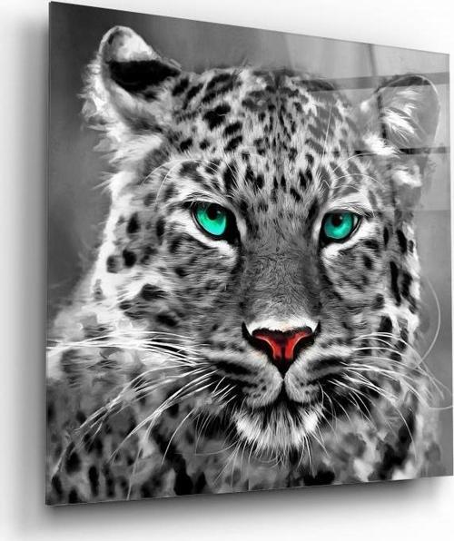 Leopar Cam Tablo | Hediyelik, Dekoratif, Ofis, Mutfak 