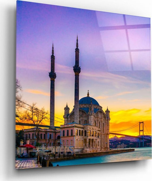 İstanbul Cami Manzarası Cam Tablo | Hediyelik, Dekoratif, Ofis, Mutfak