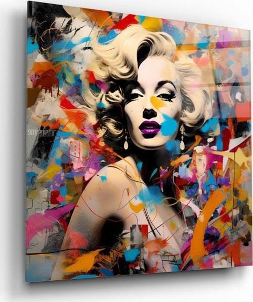 Marilyn Monroe Portresi Cam Tablo | Hediyelik, Dekoratif, Ofis, Mutfak
