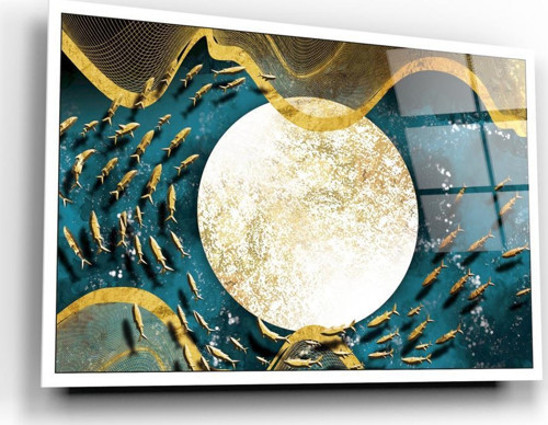 Gold Desenler Cam Tablo | Hediyelik, Dekoratif, Ofis, Mutfak