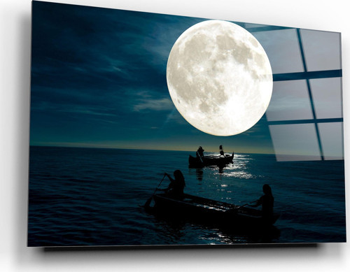 Gece Manzara Cam Tablo | Hediyelik, Dekoratif, Ofis, Mutfak