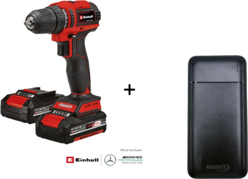 TE-CD 18/40 Li BL (2x2,0 Ah) Çift Akülü Vidalama - 4513995 + Akdeniz Taşınabilir Şarj Cihazı (Model: S125Q)