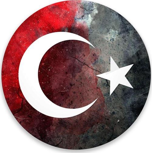 Bayrak Yuvarlak Cam Tablo | Hediyelik, Dekoratif, Ofis, Mutfak 