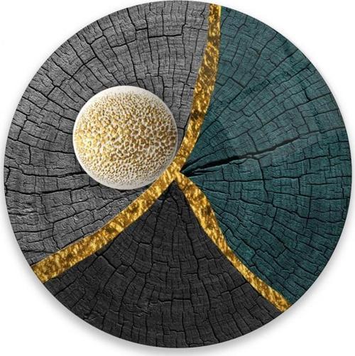 Soyut Yuvarlak Cam Tablo | Hediyelik, Dekoratif, Ofis, Mutfak 