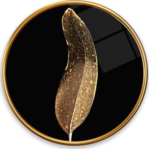 Gold Tüy Yuvarlak Cam Tablo | Hediyelik, Dekoratif, Ofis, Mutfak 
